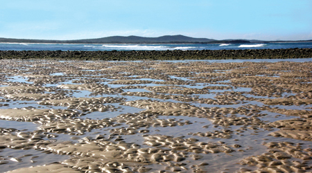 Sand pattern at Cakora Rocks at low tide